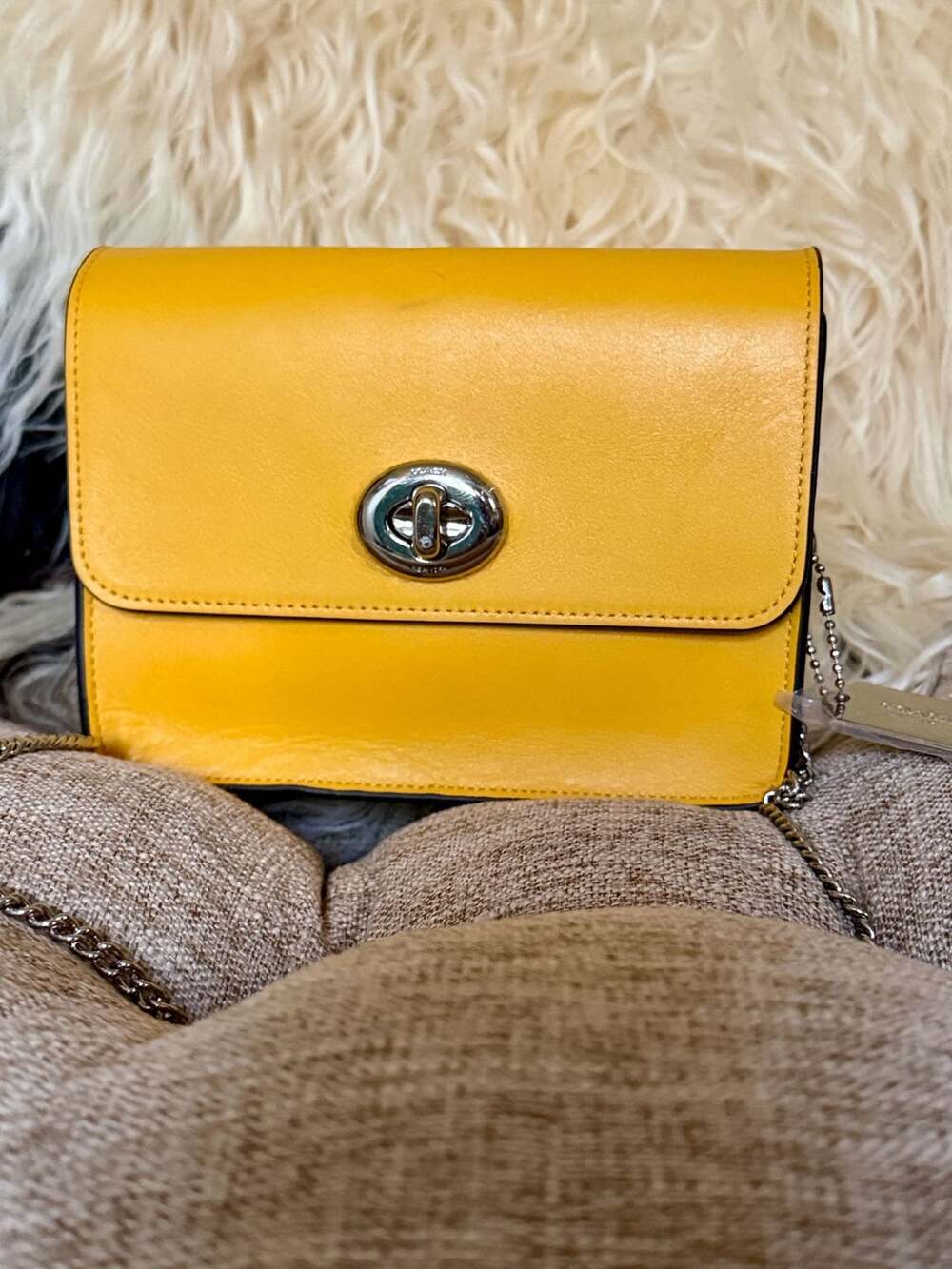 COACH Bowery Yellow Leather Crossbody Bag 57714